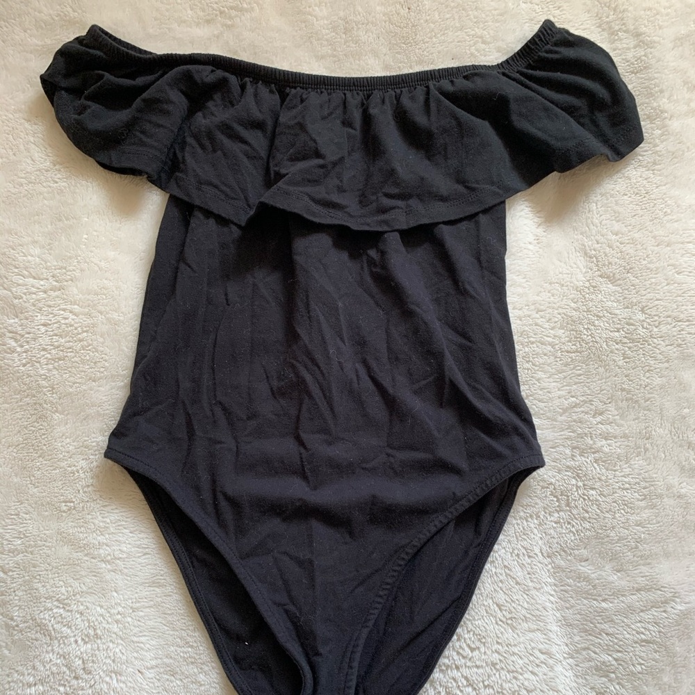 Atmosphere Off the Shoulder Ruffled Bodysuit